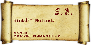 Sinkó Melinda névjegykártya