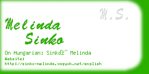 melinda sinko business card
